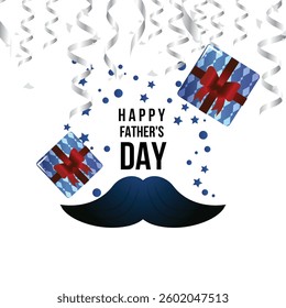 Happy Fathers day, vector cartoon illustration