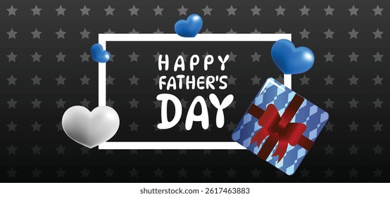 Happy Fathers day, vector cartoon background with copyspace.