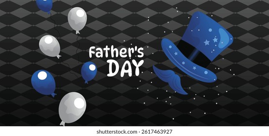 Happy Fathers day, vector cartoon background with copyspace.