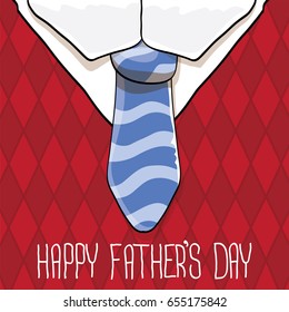 happy fathers day vector cartoon background with color tie and vintage pattern. fathers day vector label isolated on white