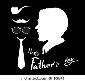 Happy father's day vector cartoon hand drawn