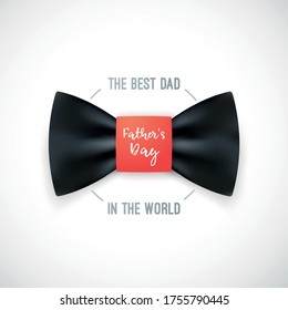 Feliz Día de los Padres. Diseño de vectores para tarjetas de felicitación y afiche. Elegante corbata de arco aislada en un fondo blanco.