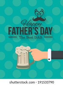 Happy Father's Day Vector Design. Announcement and Celebration Message Poster, Flyer