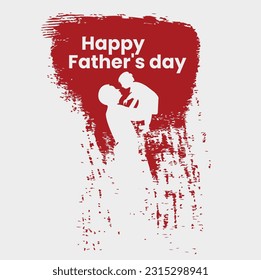 happy father's day vector design logo, red background