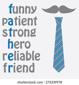 Happy Father's Day Vector Element Set