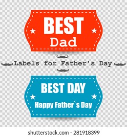 Happy Father's Day Vector Element Set Labels