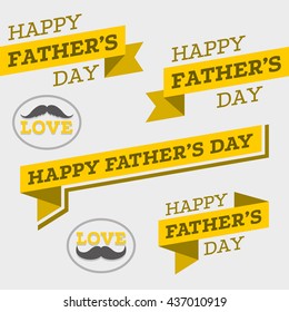 Happy Father's Day Vector Element Set - Ribbons and Labels