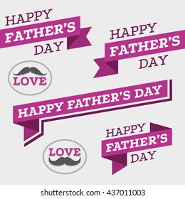 Happy Father's Day Vector Element Set - Ribbons and Labels