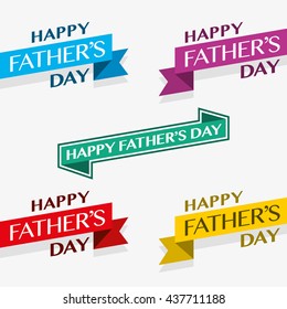 Happy Father's Day Vector Element Set - Ribbons