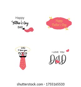 Happy fathers day vector elements graphics