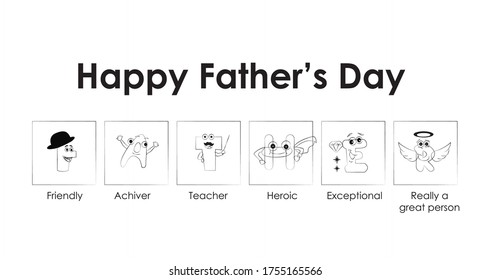 Happy fathers day vector elements graphics