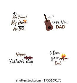 Happy fathers day vector elements graphics
