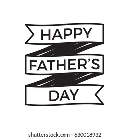 Happy Fathers Day. Vector Festive Holiday card Illustration with ribbon