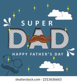 happy fathers day vector flat illustration flat vector