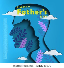 happy fathers day vector flat illustration flat vector