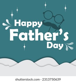 happy fathers day vector flat illustration flat vector