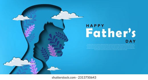 happy fathers day vector flat illustration flat vector