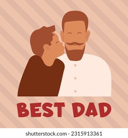 Happy Father's Day Vector Flat Illustration For Banners Or Posters. EPS 10