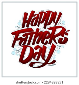 Happy Father's day vector hand drawn lettering card mockup