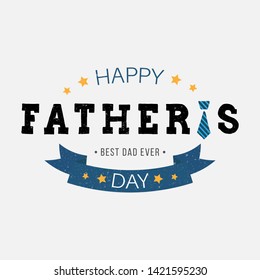 Happy Father's day vector illustration. Festive hand drawn celebration quote on textured background. Father's day lettering typography for poster, card, label, invitation, banner, print, badge, logo