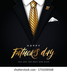 Happy Fathers day vector illustration - greeting card.