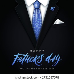 Happy Fathers day vector illustration - greeting card.