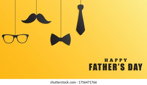 Happy father's day vector illustration Happy father's day background Vector illustration.Happy Father Day Card ,design for greeting card, poster, banner, printing.Mustache,bow tie and glasses vector.