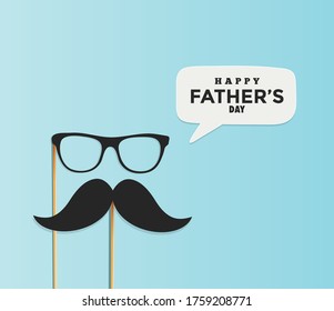 Happy father's day vector illustration Happy father's day background Vector illustration.Happy Father Day Card ,design for greeting card, poster, banner, printing.Mustache and glasses vector.