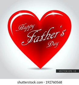 Happy Father's Day Vector Illustration with Beautiful Heart