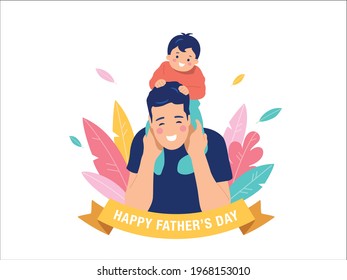 Happy Father's Day. Vector illustration.