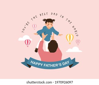 Happy Father's Day. Vector illustration.