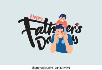 Happy Father's Day. Vector illustration.