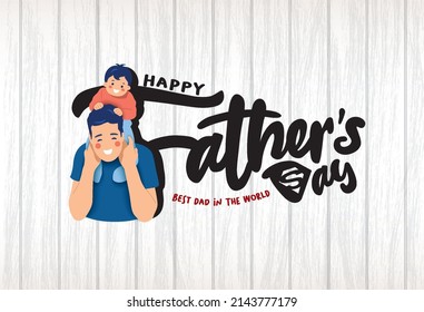 Happy Father's Day. Vector illustration.