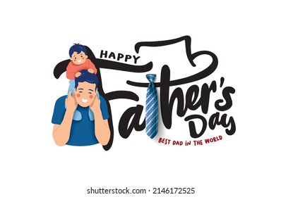 Happy Father's Day. Vector illustration.