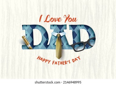 Happy Father's Day. Vector illustration.