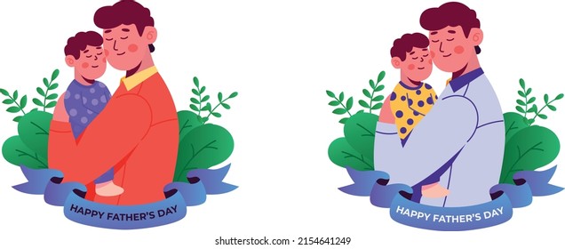 Happy fathers day. Vector illustration of a flat design. Happy Father's day card design.