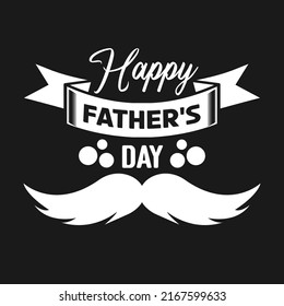 Happy Fathers day vector illustration. Celebration banner square design. Father’s Day Calligraphy greeting card. Mustache element with typography emblem