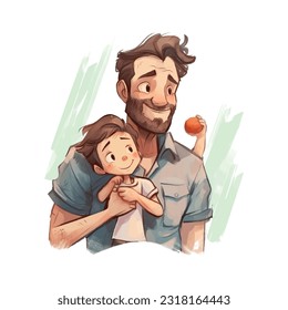 Happy Father's Day, Vector Illustration.