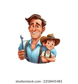 Happy Father's Day, Vector Illustration.