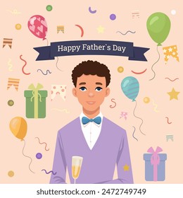 Happy Father`s Day! Vector illustration