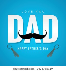 Happy Father's Day. Father's Day vector illustration. Father and child love. Happy Father's Day posts for social media.