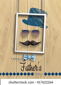 Happy father's day. Vector illustration. Design greeting card. 