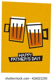 Happy Father's Day! (Vector Illustration Beer Mugs)