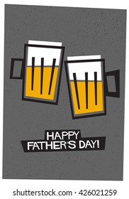 Happy Father's Day! (Vector Illustration Beer Mugs)