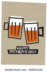 Happy Father's Day! (Vector Illustration Beer Mugs)