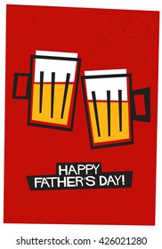 Happy Father's Day! (Vector Illustration Beer Mugs)