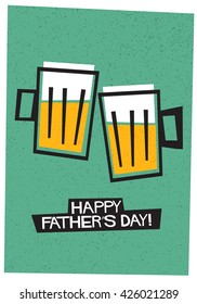 Happy Father's Day! (Vector Illustration Beer Mugs)