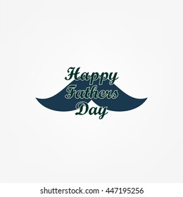 Happy Father's Day vector illustration with mustache on white background