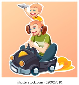 Happy father's day. Vector illustration of a flat design