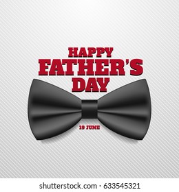 Happy father's day vector illustration. 19 June. Dad greeting with bow tie